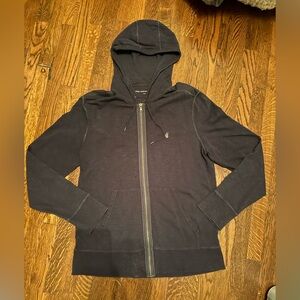 John Varvatos Blue Zip Hoodie Large